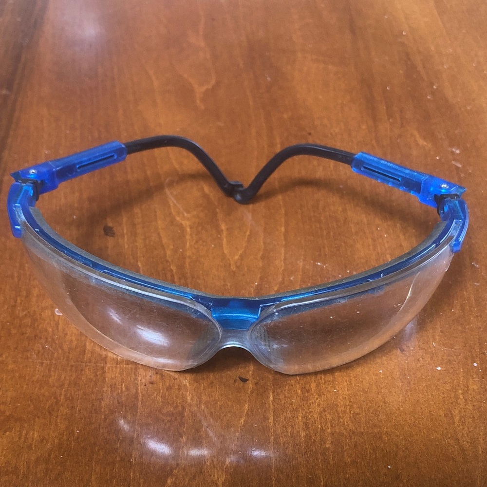 Uvex Blue Safety Glasses with Clear Lenses